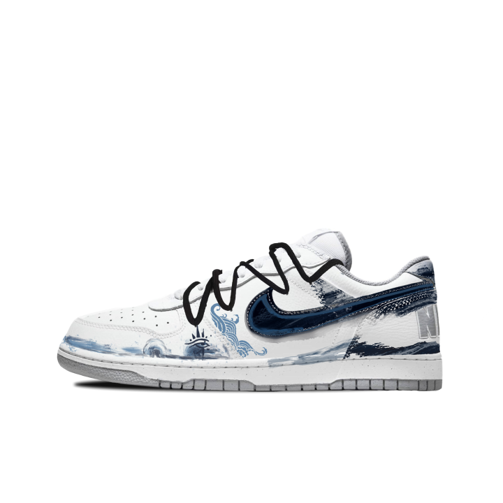 Nike Nike Big Slip Resistant, Abrasion Resistant, Lightweight Skateboard Shoes Men's White Blue