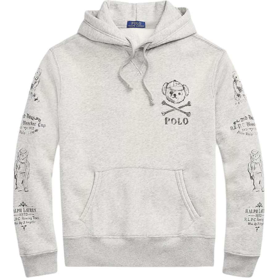 Polo Ralph Lauren Polo Bear FW26 Bear Patterned Print Fleece Lined Hooded Pullover Sweatshirt Men's