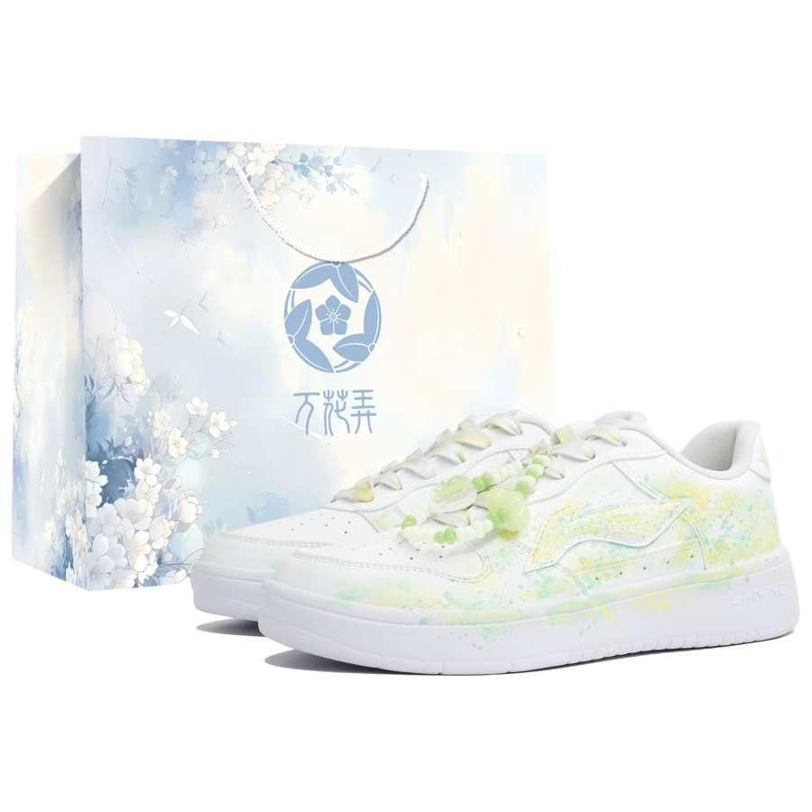 Li-Ning Li Ning Floating Boat Slip Resistant Abrasion Resistant Cushioning Low top Skateboard Shoes Women's Yellow Green