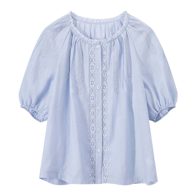 XIANGYING Shirts Women's Crew Neck Thin