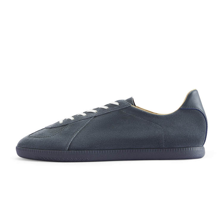 PANE Cow Leather Abrasion Resistant Lightweight Breathable Low top German Army Trainers Unisex Dark Gray