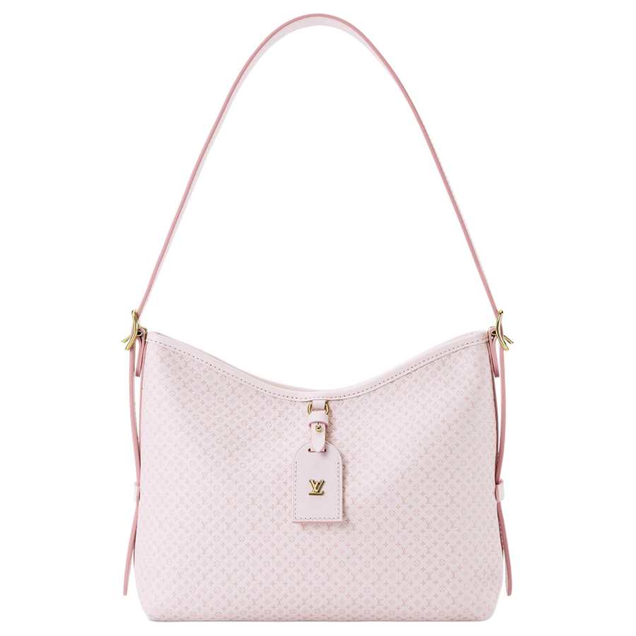 LOUIS VUITTON Carryall Cow Leather Shoulder Bag, Crossbody Bag Small Women's Pink