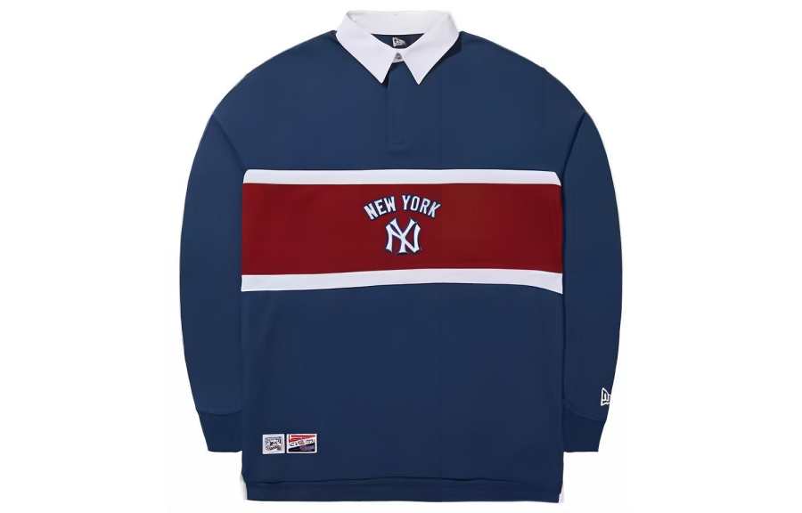 New Era Polo Shirts Unisex Navy Blue Polo Collar Moderate Straight Fit