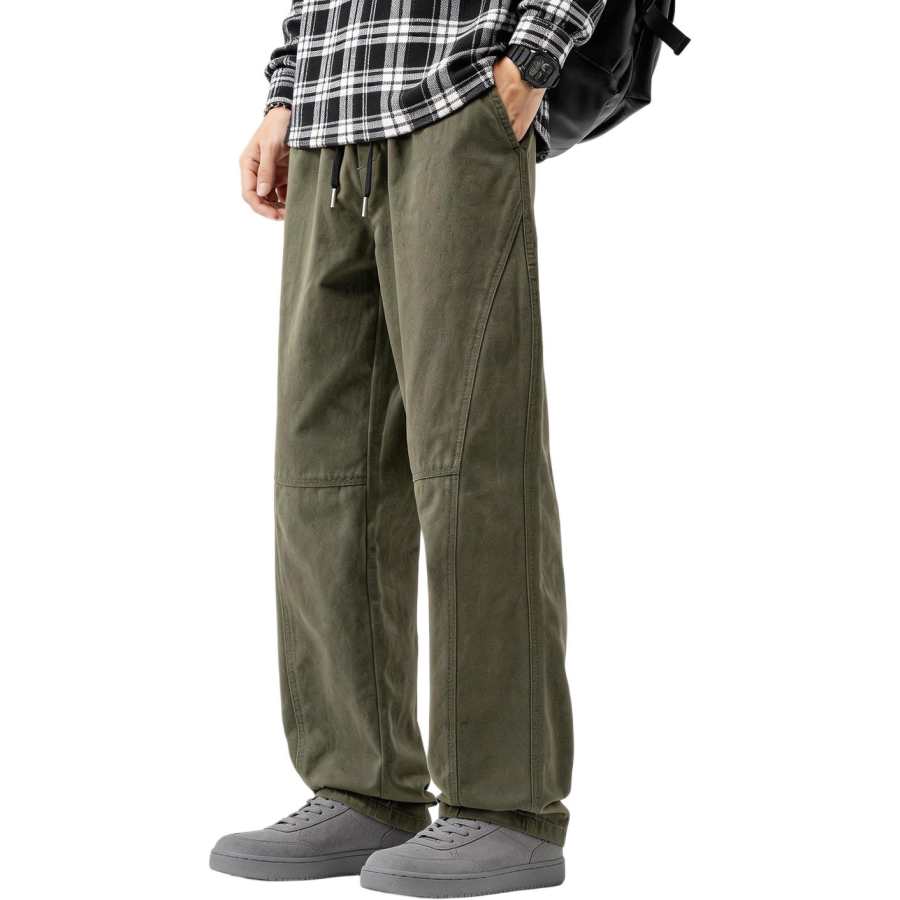 Tonlion Casual Pants Unisex Moderate Straight Fit Pants