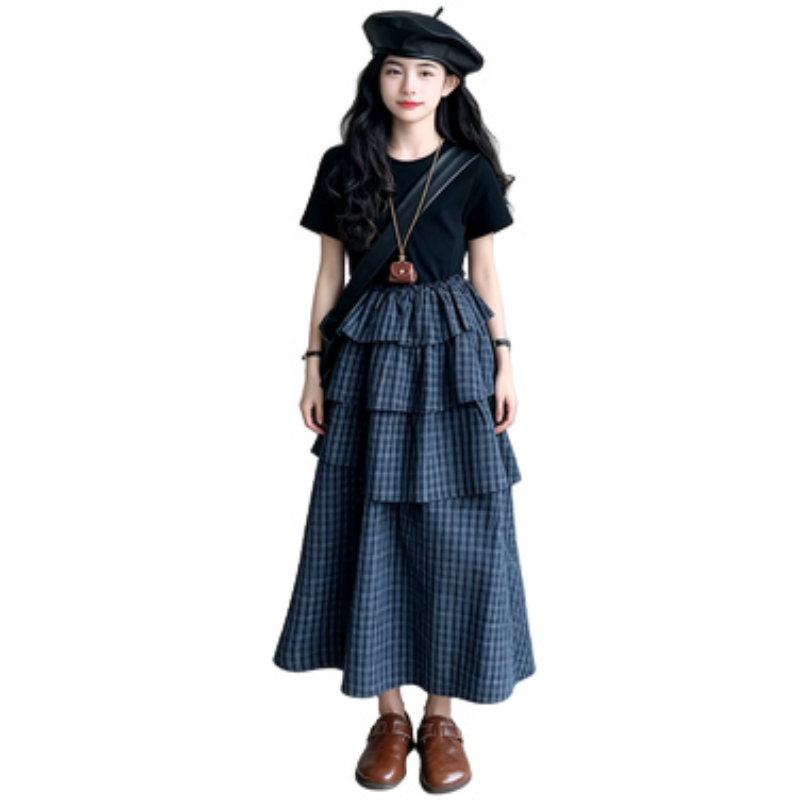 YALU Grade School Dresses Camisole Moderate Midi Skirt