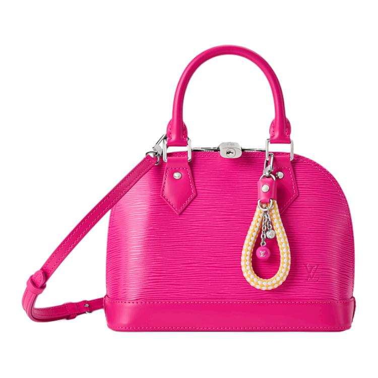 LOUIS VUITTON Alma BB Cow Leather Shoulder Bag, Crossbody Bag, Handbag Small Women's Fuchsia