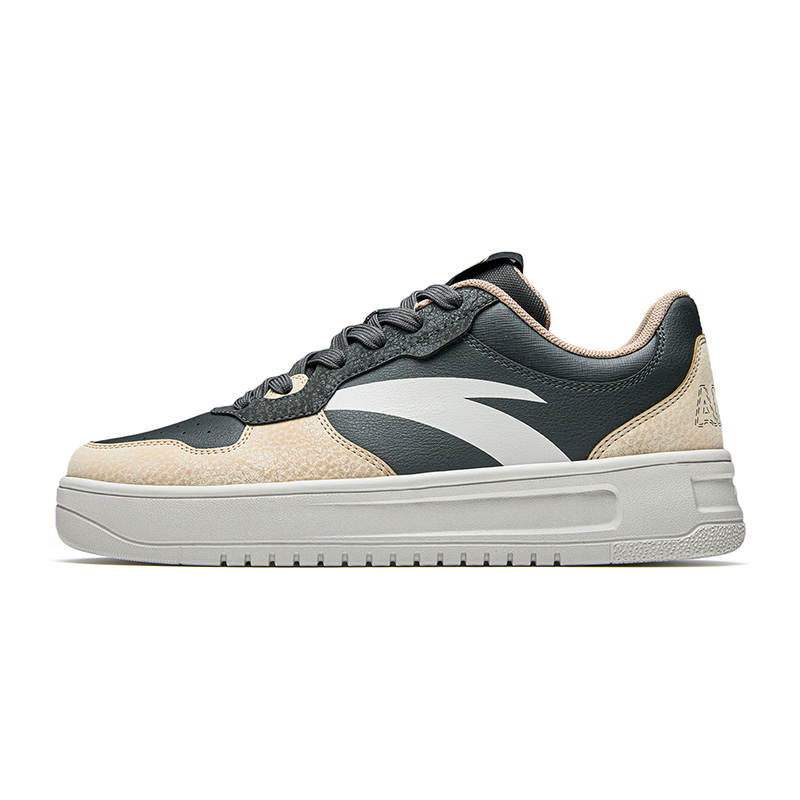 Anta Easy Lightweight Abrasion Resistant Low top Skateboard Shoes Men's Castle Gray Earth Plain Gray