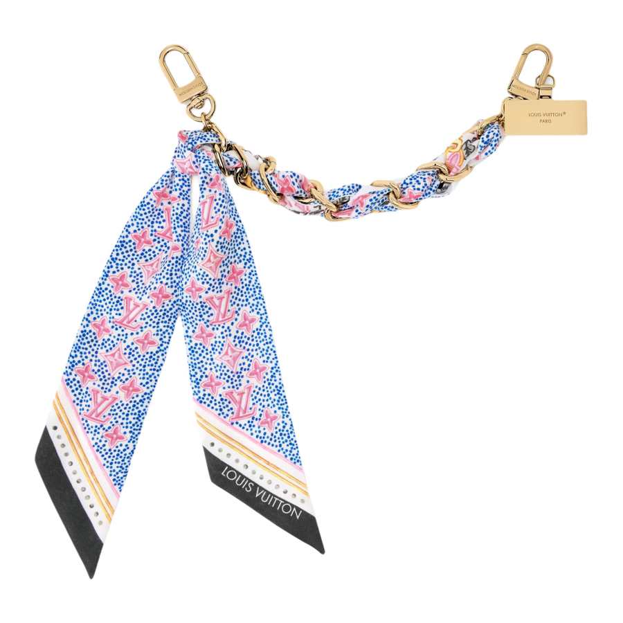 LOUIS VUITTON Fabric & Metal Bag Accessory Women's Light Blue