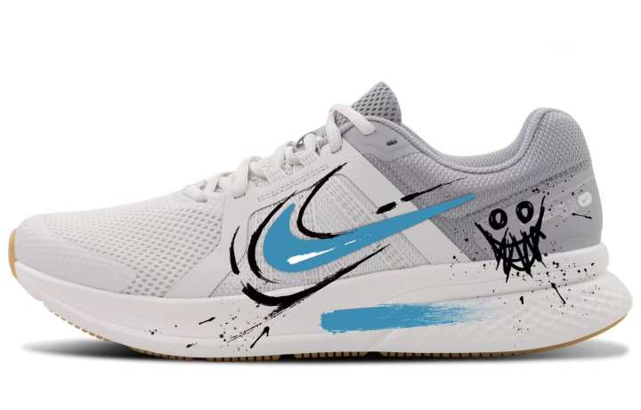 Nike Nike Run Swift 2 Textile, Synthetic Leather Breathable Support Lightweight Low top Running Shoes Men's White Gray