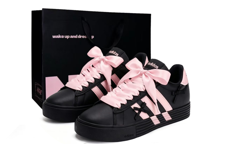Adidas Adidas Daily 4.0 Coverage Slip Resistant Cushioning Low top Skateboard Shoes Unisex Black Pink
