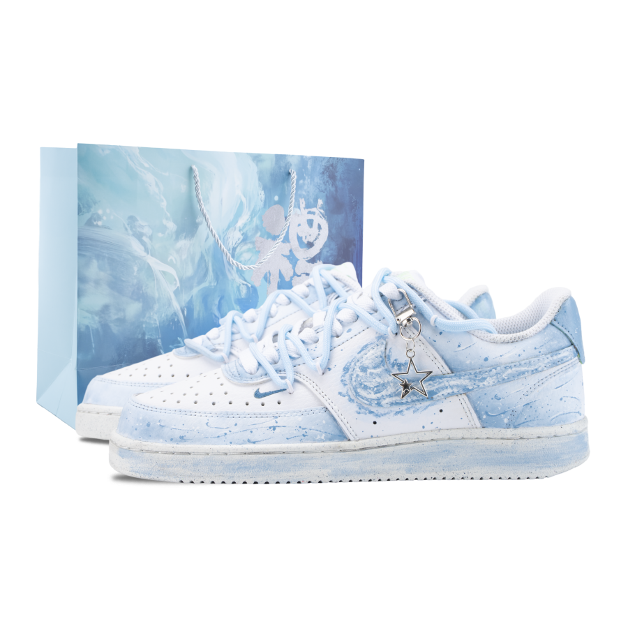 Nike Nike Court Vision Low Light Sea Shattered Dream Slip Resistant Abrasion Resistant Low top Skateboard Shoes Women's