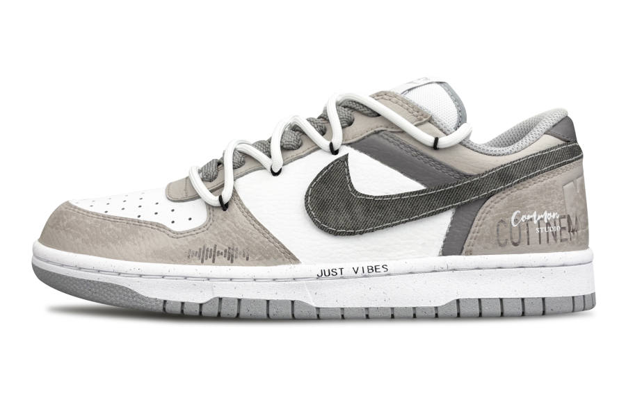 Nike Nike Big Final Chapter Leather Slip Resistant Abrasion Resistant Low top Skateboard Shoes Unisex Gray