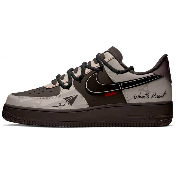 Nike Nike Air Force 1 Skateboard Shoes Men's Low Top Gray/Brown
