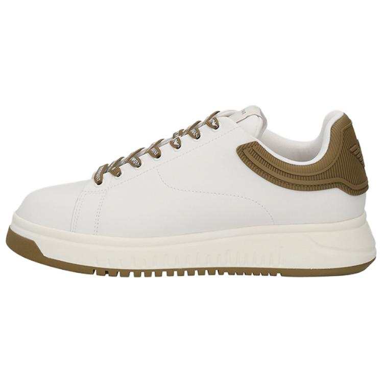 EMPORIO ARMANI Casual Shoes Men's White Brown Tail