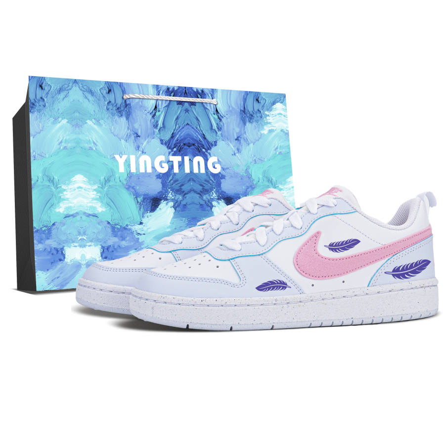 Nike Nike Court Borough Purple Feather Low top Kids' Skateboarding Shoes Blue Pink Kids'