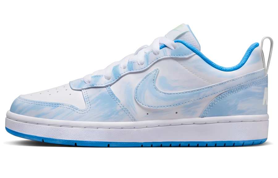 Nike Nike Court Borough Blue White Dream Weave Synthetic Leather Low top Kids' Skateboarding Shoes Teenagers