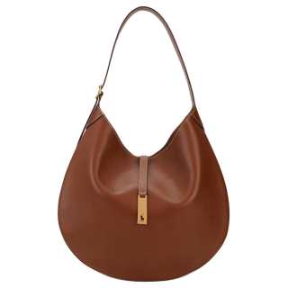 Polo Ralph Lauren Cow Leather Handbag, Shoulder Bag Large Women's Dark Brown