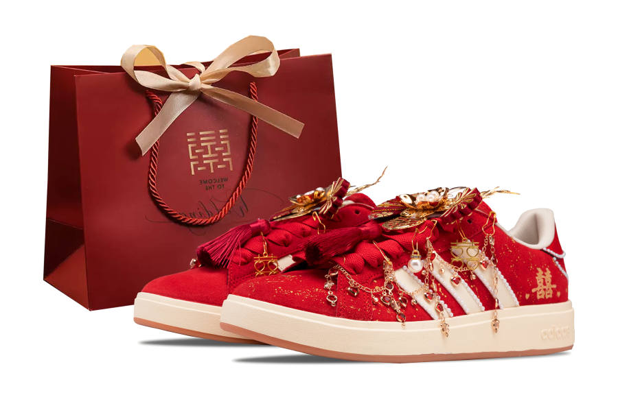 Adidas Adidas Grand Court Base 00s Skateboard Shoes Unisex Low Top Red Gold