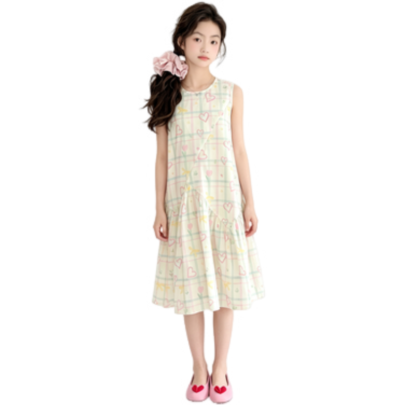 YALU Grade School Dresses Camisole Moderate Midi Skirt