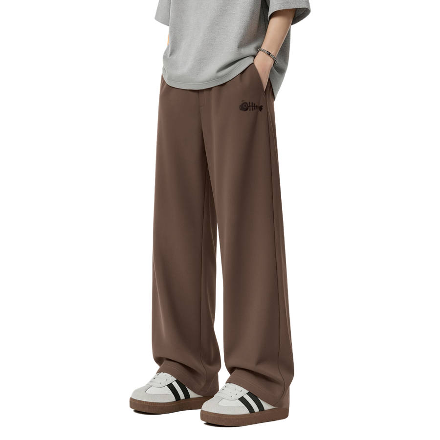 Tonlion Casual Pants Unisex Thin Straight Fit Pants
