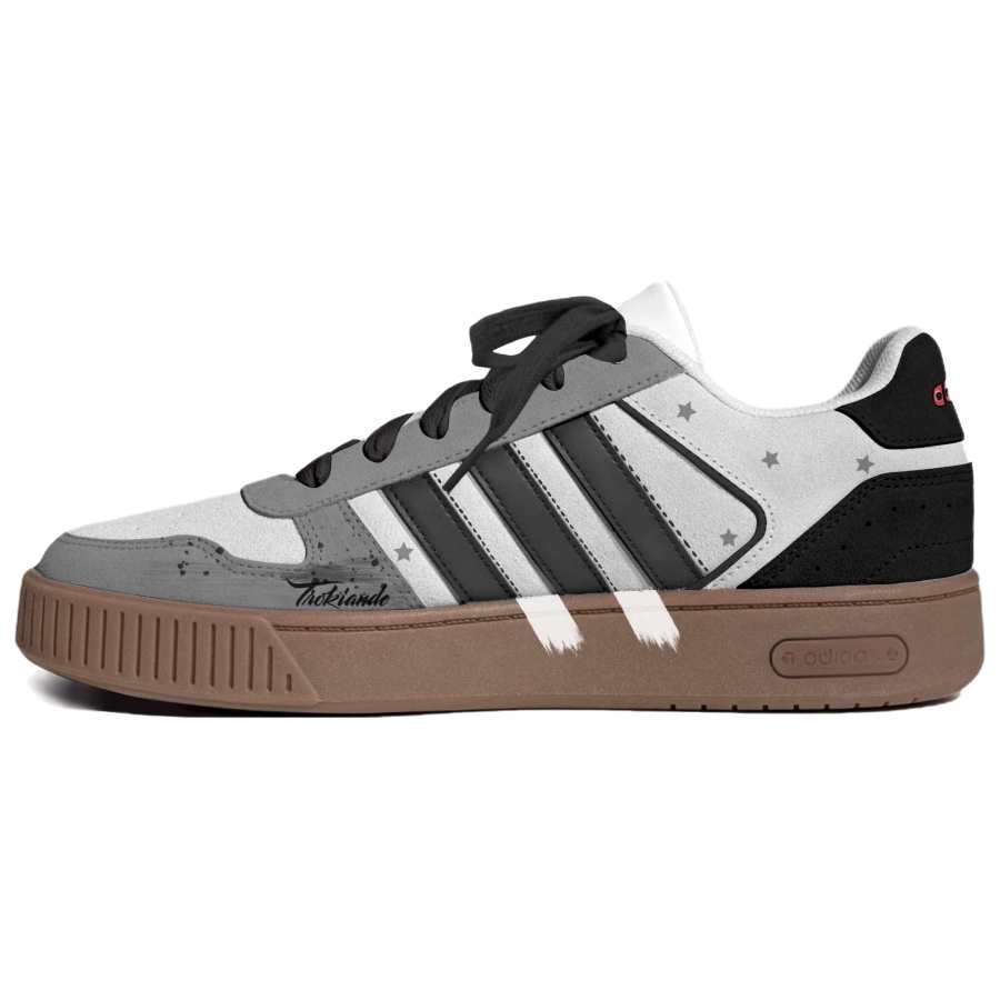 Adidas Adidas D PAD Synthetic Leather Low top Skateboard Shoes Unisex Black Gray