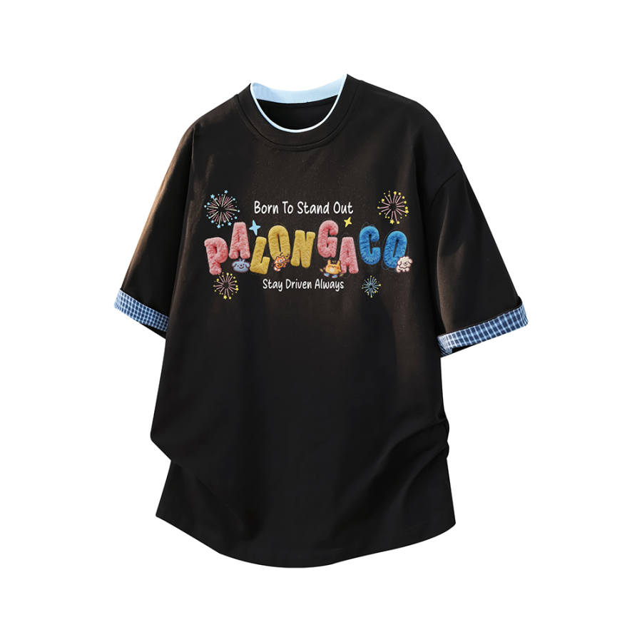 PAL ONGACO T Shirts Unisex Crew Neck Moderate Mock Two Piece