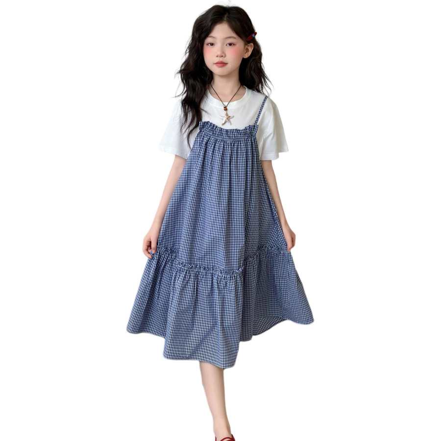 YALU Grade School Two Piece Skirt Sets Camisole Moderate Midi Skirt