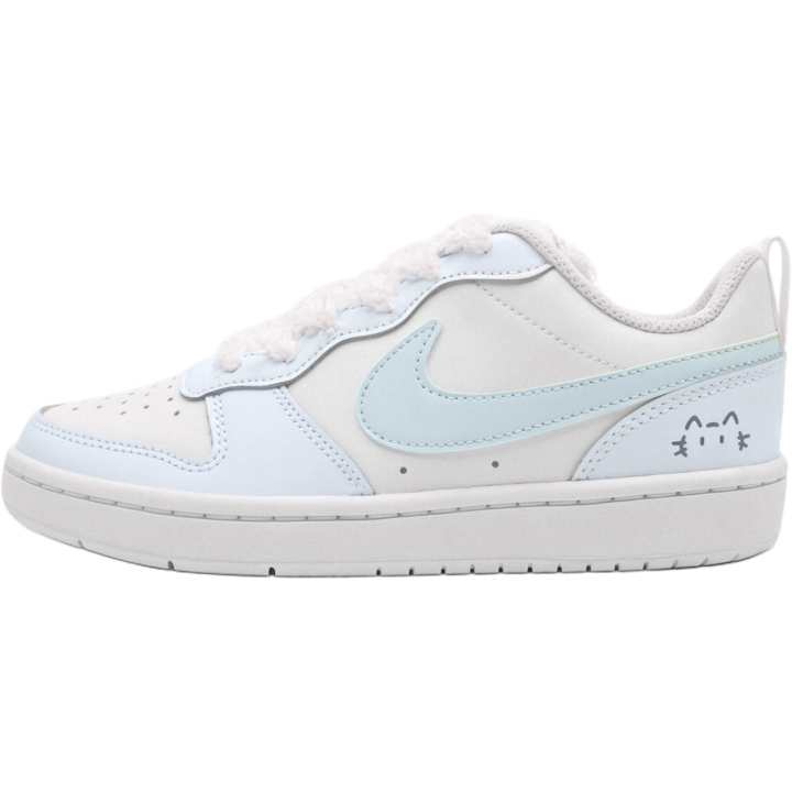 Nike Nike Court Borough Water Kitten Leather Slip Resistant Cushioning Height Increasing Low top Kids' Skateboarding Shoes