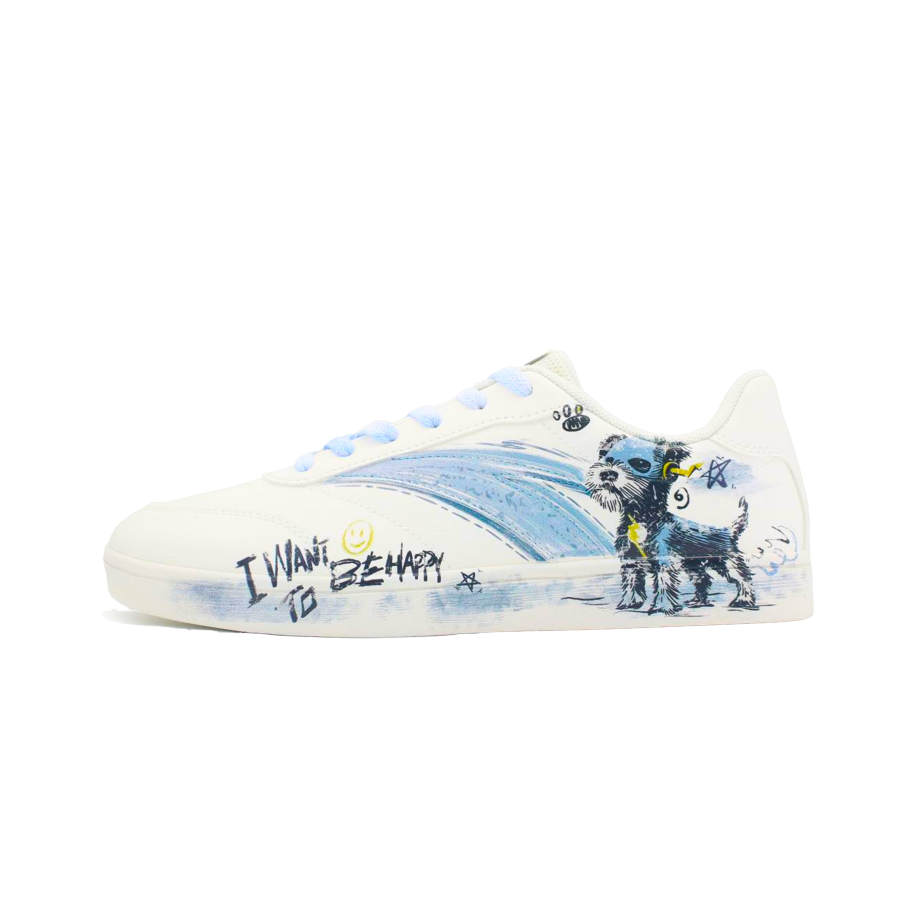 Anta Active Lightweight Abrasion Resistant Low top Skateboard Shoes Men's White Blue