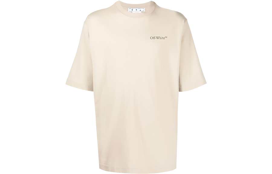 OFF-WHITE OFF WHITE SS22 T Shirts Men's Khaki Crew Neck Moderate