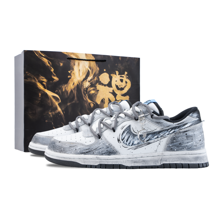 Nike Nike Big Mist Island Stellar Orbit Slip Resistant Abrasion Resistant Low top Skateboard Shoes Men's White Black