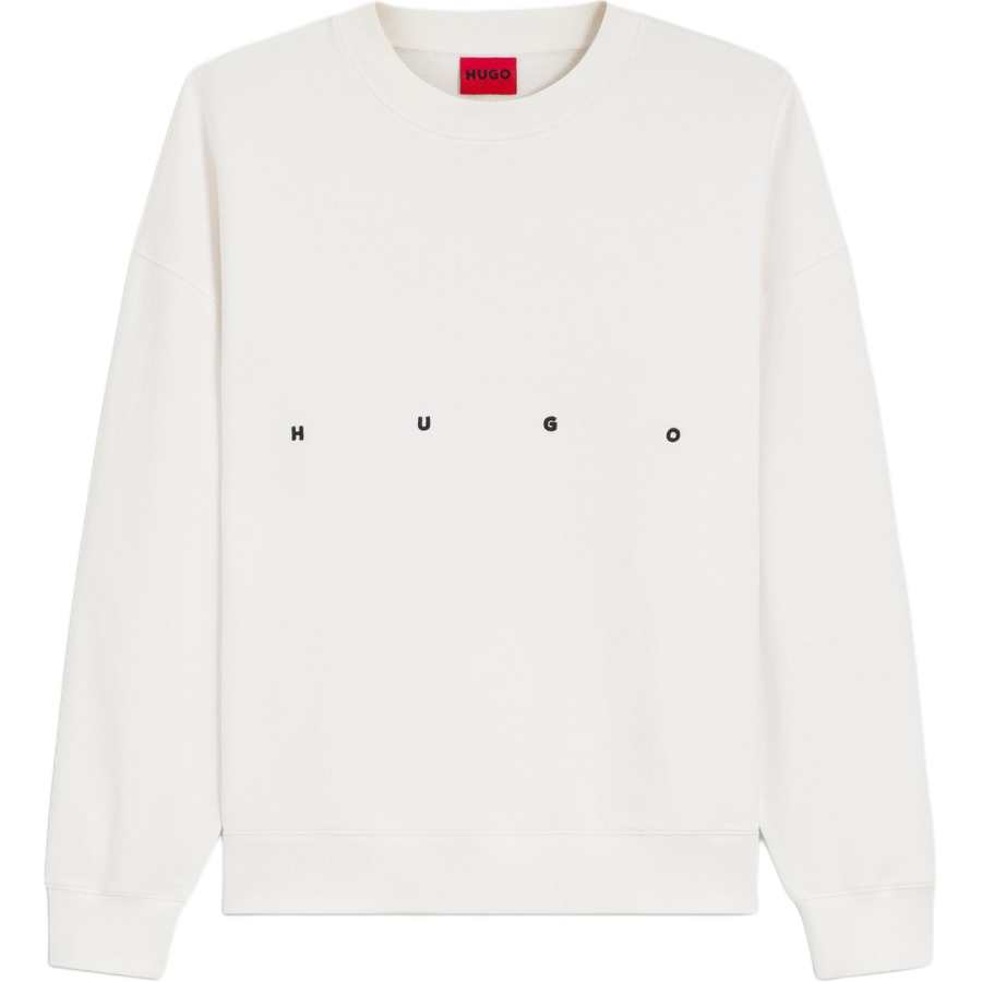 HUGO BOSS Sweatshirts Men's White Crew Neck Moderate