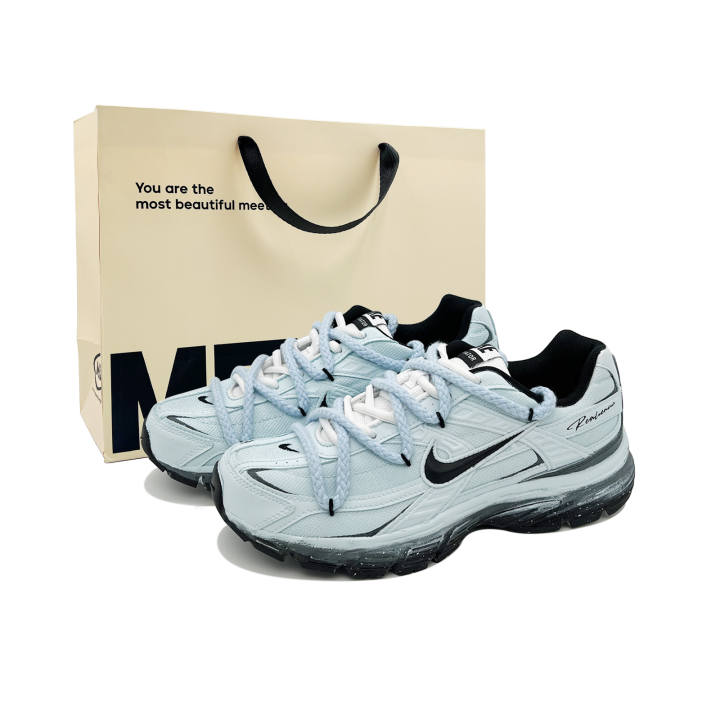Nike Nike Initiator Cushioning Slip Resistant Abrasion Resistant Breathable Low top Casual Running Shoes Unisex Light Blue