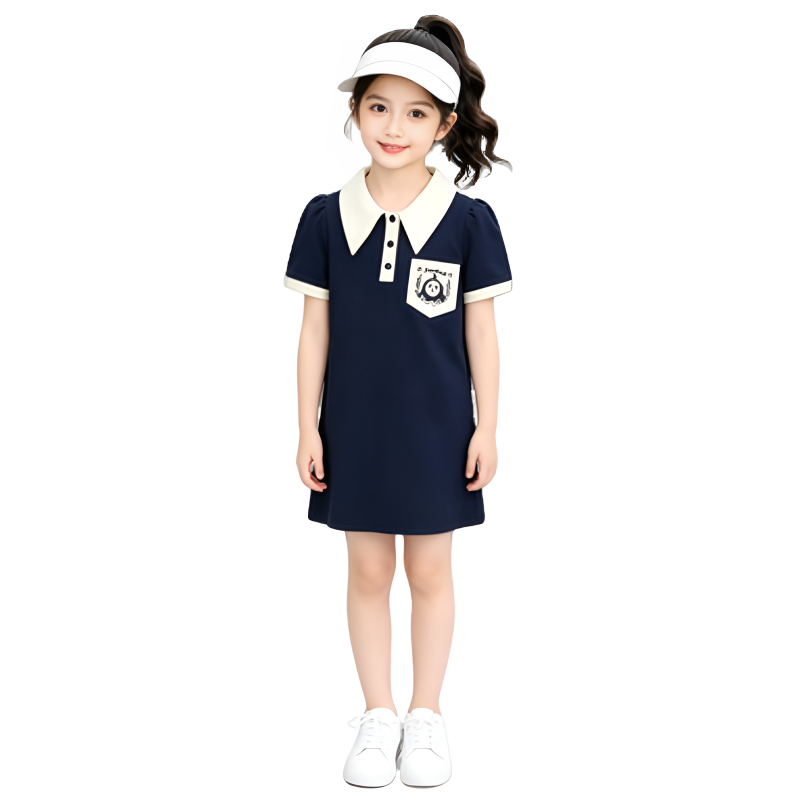 YALU Grade School Dresses Lapel Moderate Midi Skirt