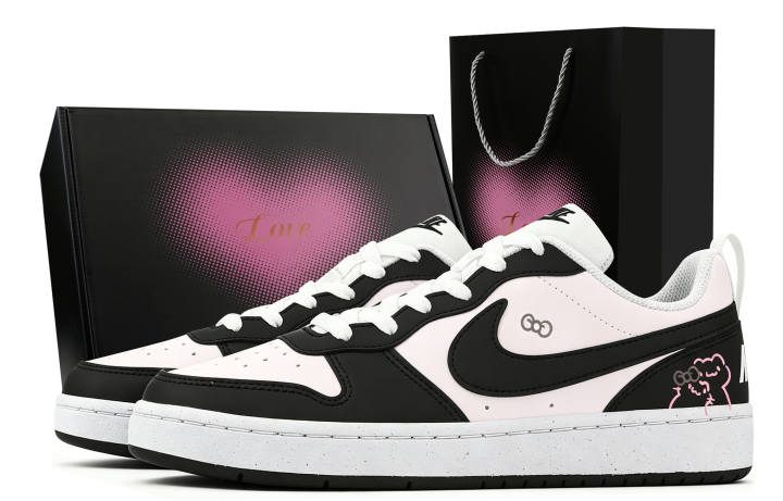 Nike Nike Court Borough Well Behaved Kitten Low top Skateboard Shoes Unisex Black Pink