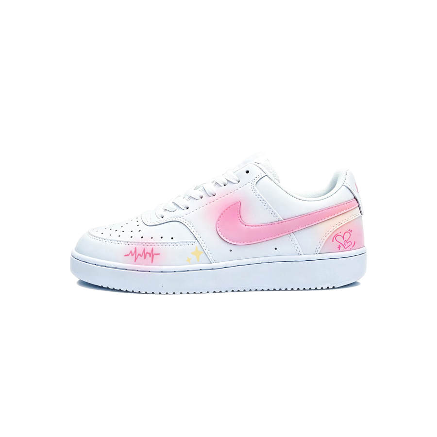 Nike Nike Court Vision 1 Heart Signal Leather Abrasion Resistant Slip Resistant Low top Skateboard Shoes Women's
