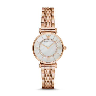 EMPORIO ARMANI Ferris Wheel Baby's Breath Collection Wrist Watches Quartz Movement Stainless Steel Strap