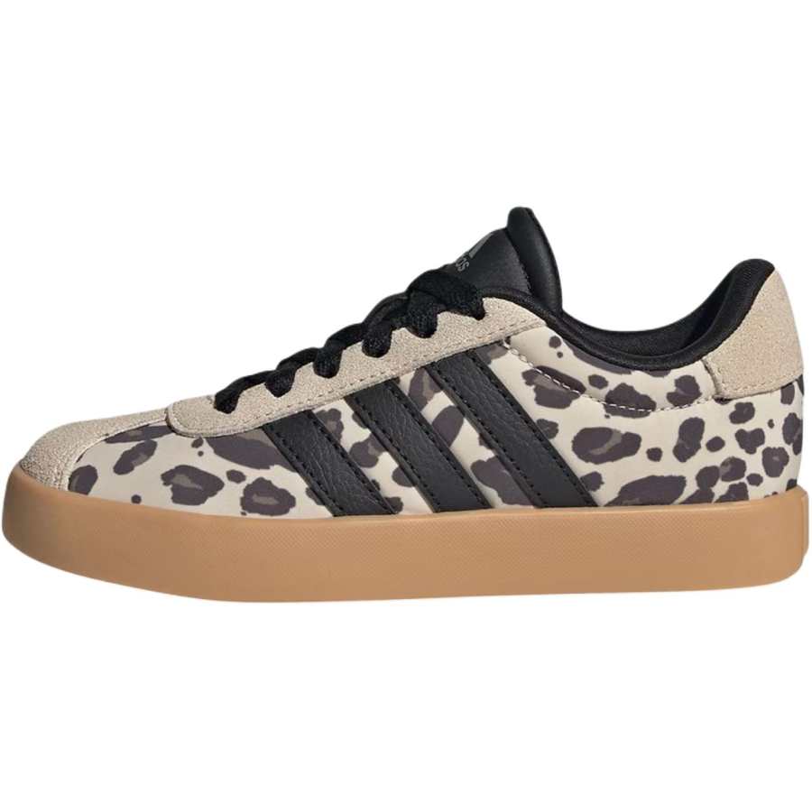 Adidas Adidas VL COURT 3.0 Fabric Slip Resistant Low top Skateboard Shoes Beige Black Kids'