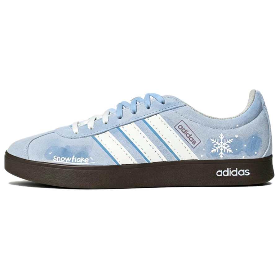 Adidas Adidas Vl Court Classic Slip Resistant Abrasion Resistant Low top German Army Trainers Unisex Light Blue