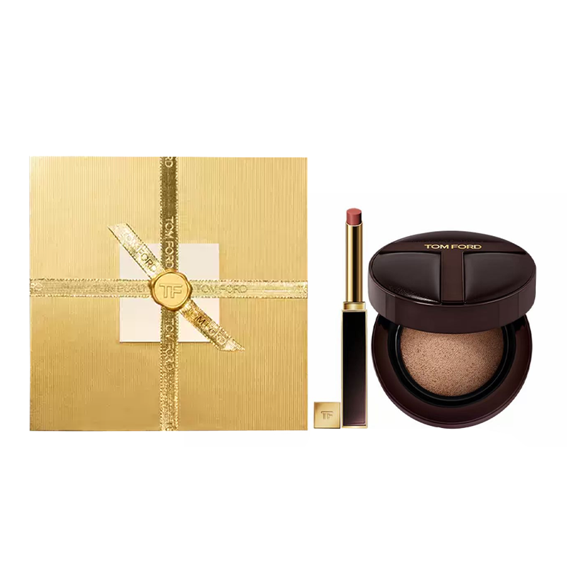 TOM FORD Lipstick Air Cushion Makeup Set, Box Limited Edition Clear Complexion 0.9g Ultra Fine Tube+12g T Cushion