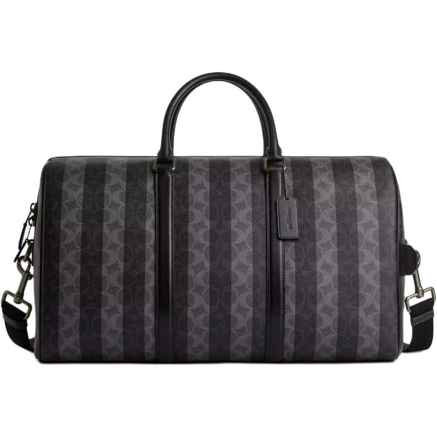 COACH Venturer 25L Coated Canvas With Refined Calfskin Adventurer Travel Bag Unisex Black