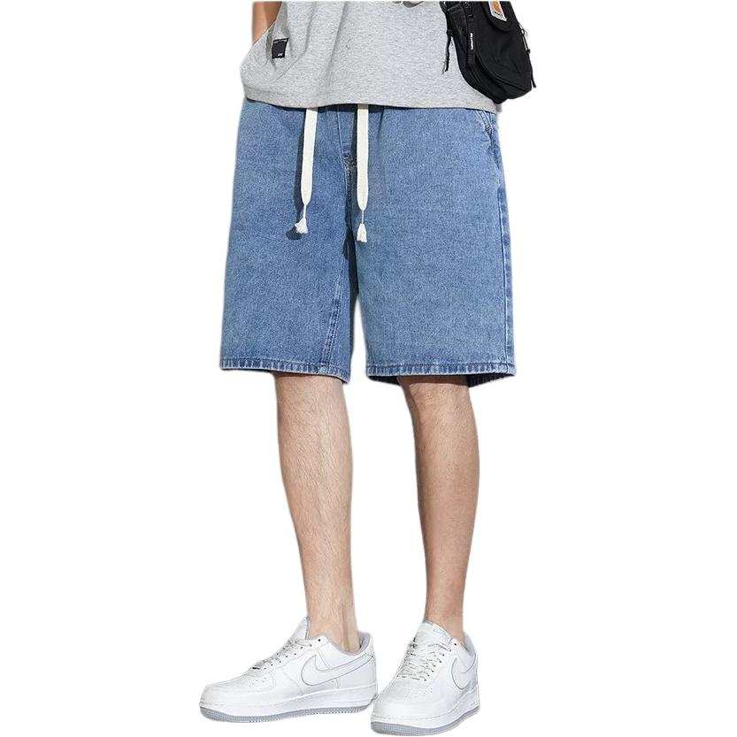 Tonlion Denim Shorts Unisex Light Blue Thin