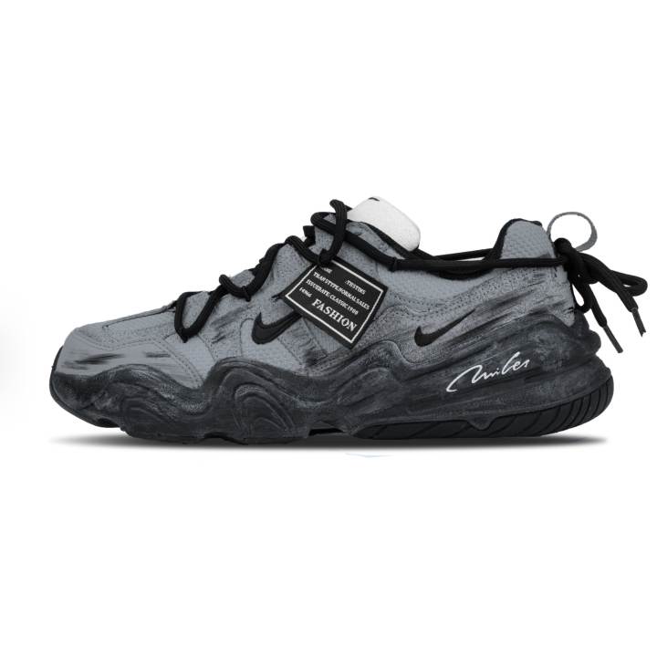 Nike Nike Tech Hera Steam Void Abrasion Resistant Slip Resistant Low top Casual Shoes Unisex Gray Black
