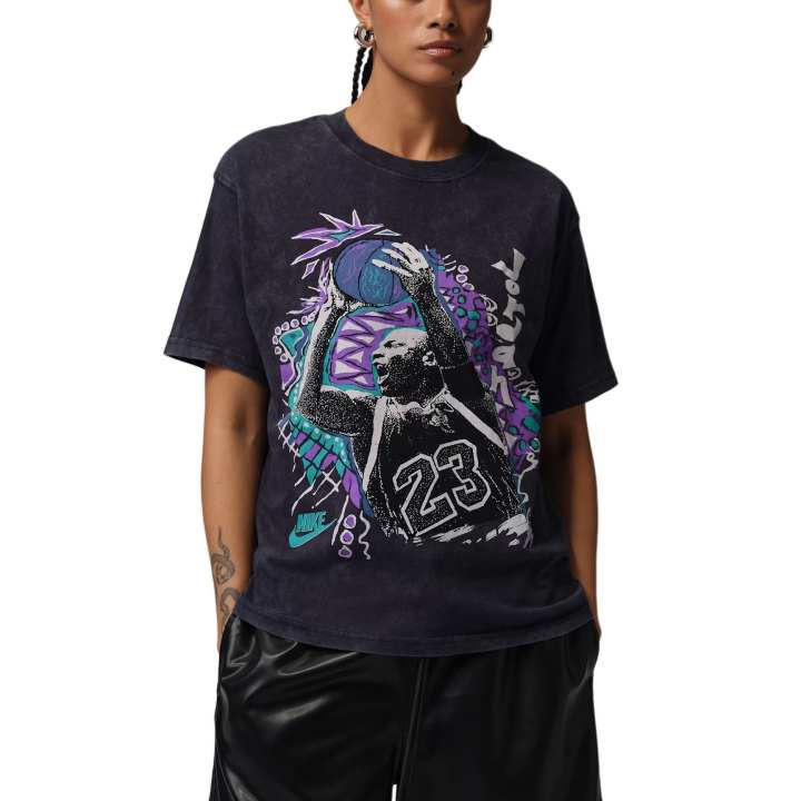 Jordan Jordan Flight T Shirts Women's Black/White Crew Neck Moderate