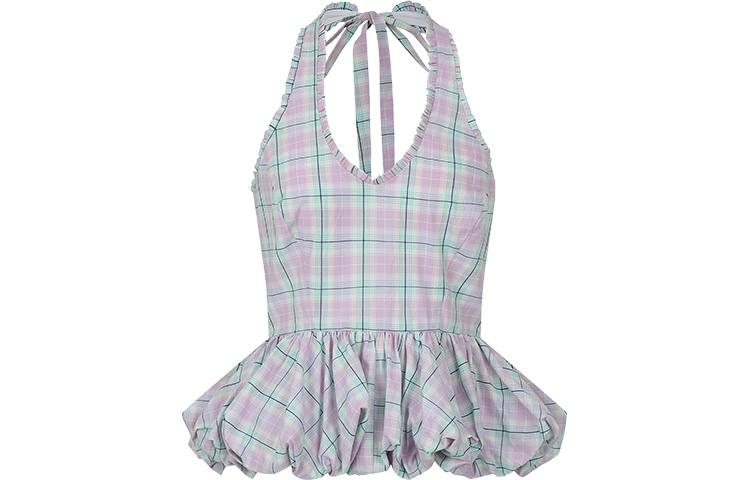URBAN REVIVO Shirt Women's Light Purple Plaid