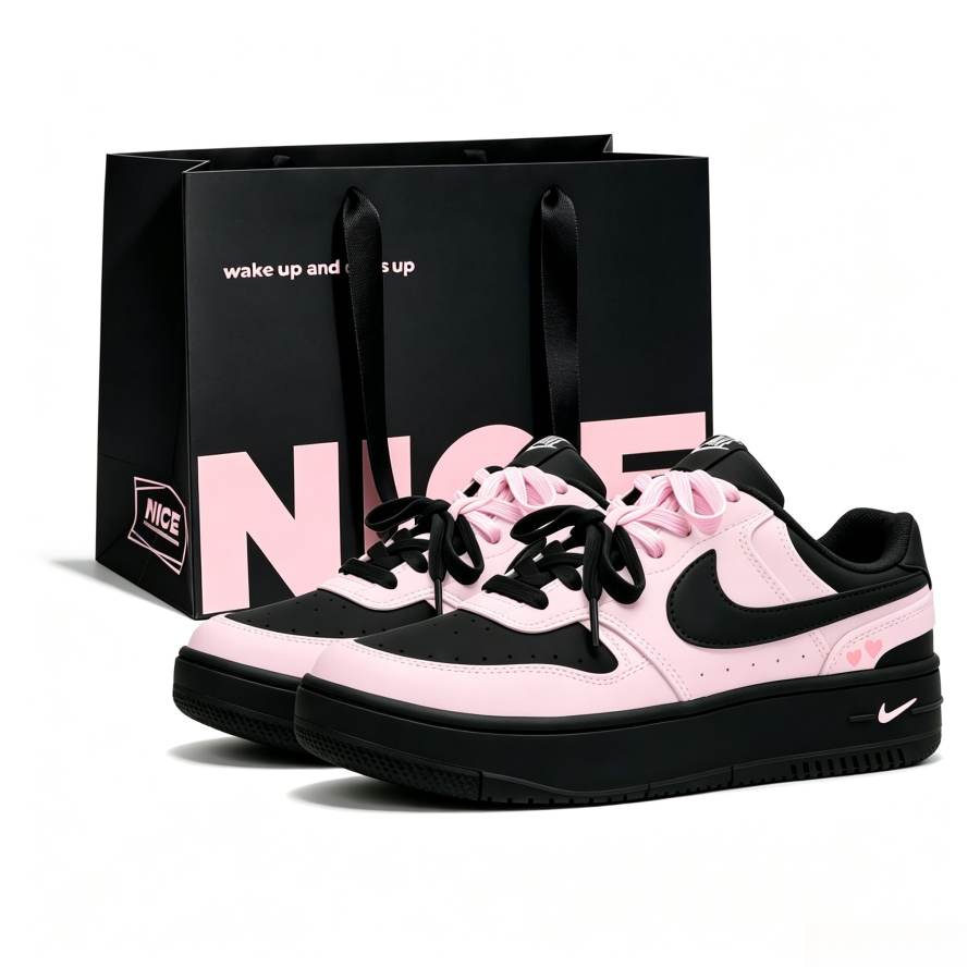 Nike Nike Gamma Force Black Pink Heart Low top Skateboard Shoes Unisex