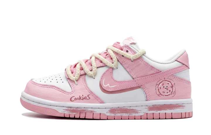 Nike Nike Dunk Peach Cream Leather Abrasion Resistant Low top Skateboard Shoes Women's White Pink