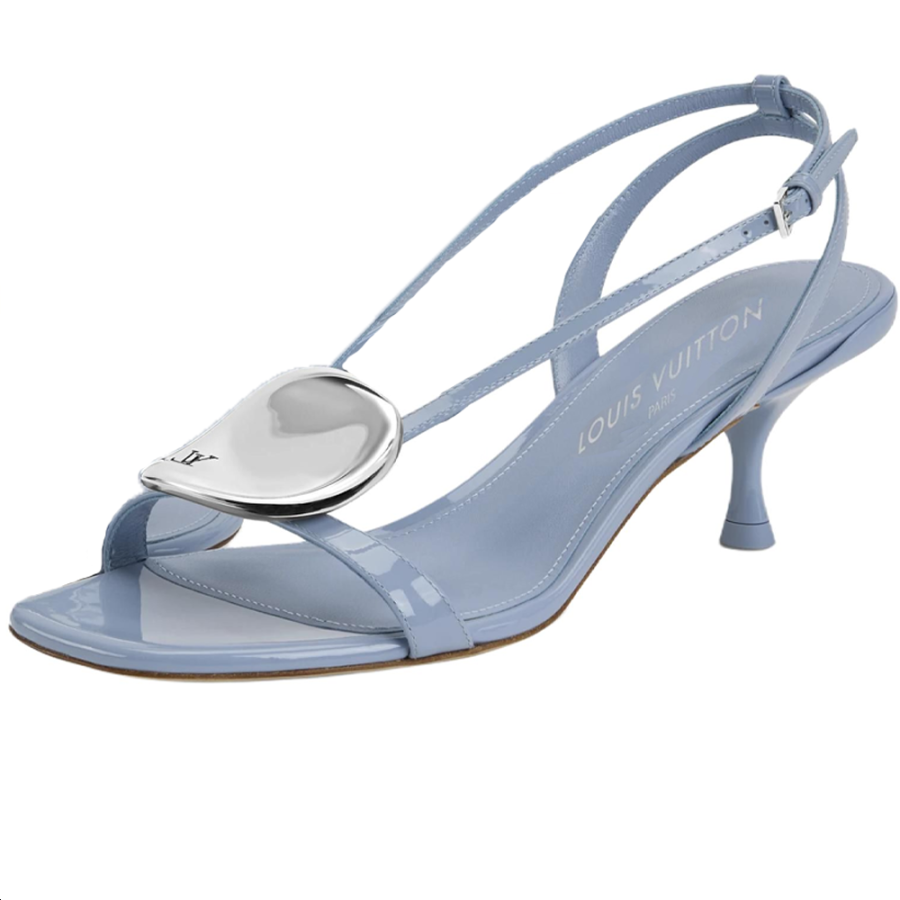 LOUIS VUITTON TREASURE One Strap Sandals 5.5cm Women's Sky Blue