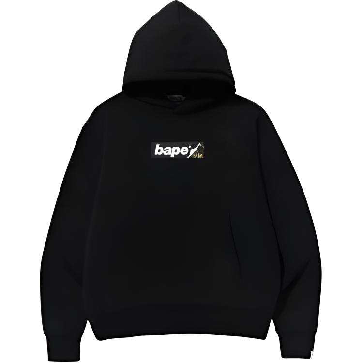 A BATHING APE Bape Smooth Logo Relaxed Fit Hoodie