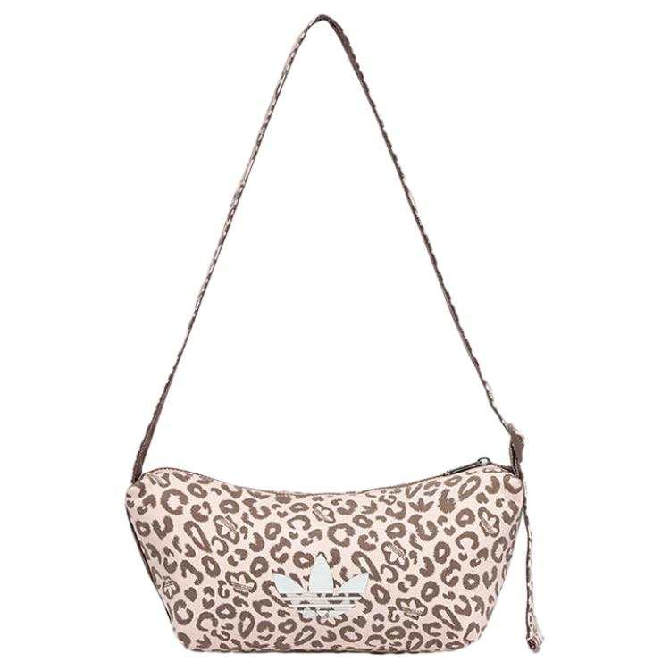 Adidas Originals Zip Closure Crossbody Bags Women's Pink Coffee